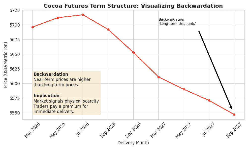 Chart - Cocoa Futures Term Structure: Visualizing Backwardation